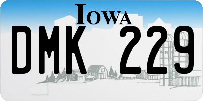 IA license plate DMK229
