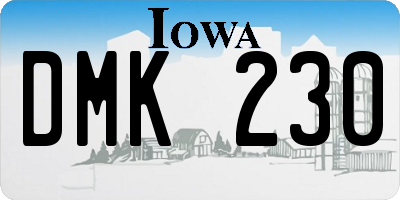 IA license plate DMK230