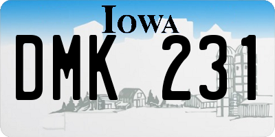 IA license plate DMK231