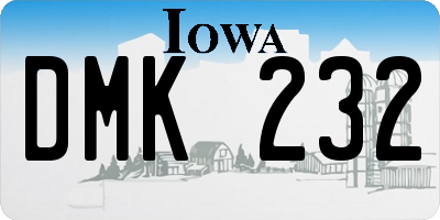 IA license plate DMK232