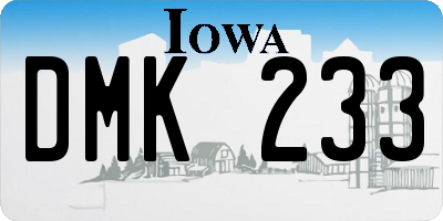 IA license plate DMK233