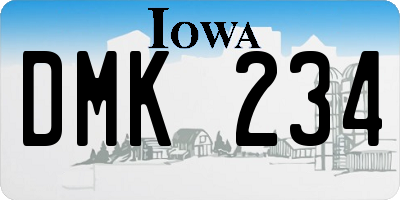 IA license plate DMK234