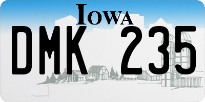 IA license plate DMK235
