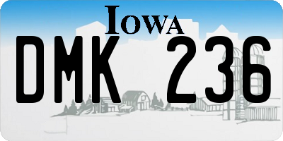 IA license plate DMK236