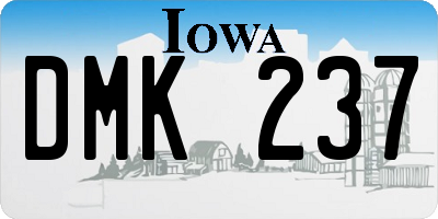 IA license plate DMK237