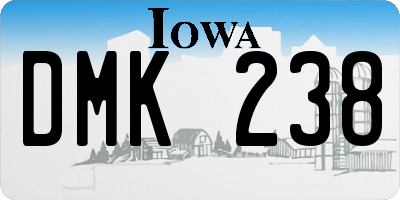 IA license plate DMK238