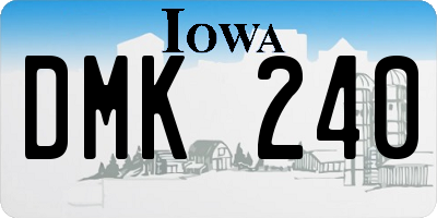IA license plate DMK240