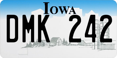 IA license plate DMK242