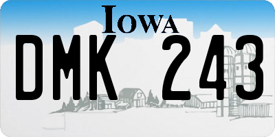 IA license plate DMK243