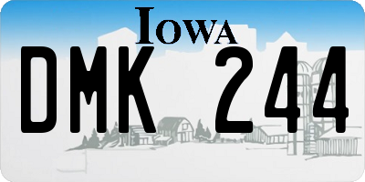 IA license plate DMK244