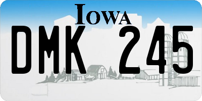 IA license plate DMK245