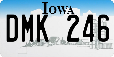IA license plate DMK246