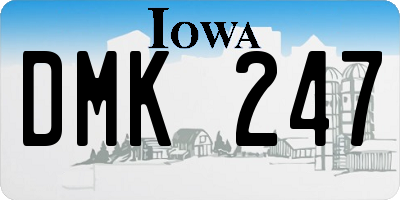 IA license plate DMK247