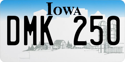 IA license plate DMK250