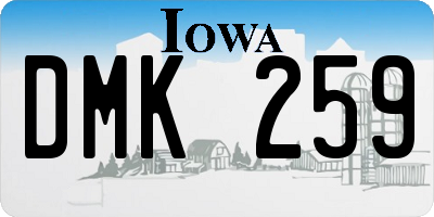IA license plate DMK259