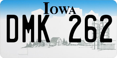 IA license plate DMK262