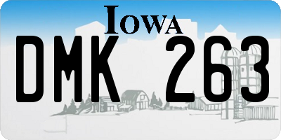 IA license plate DMK263