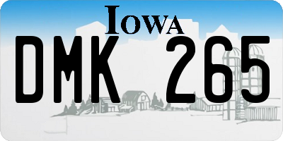 IA license plate DMK265