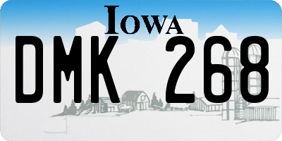 IA license plate DMK268