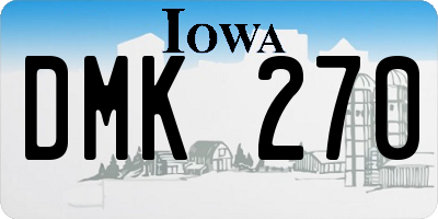 IA license plate DMK270