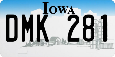 IA license plate DMK281