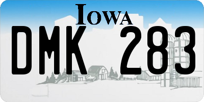 IA license plate DMK283