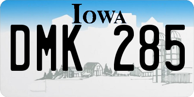 IA license plate DMK285