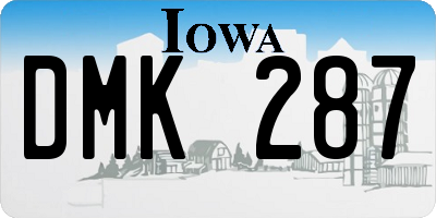 IA license plate DMK287