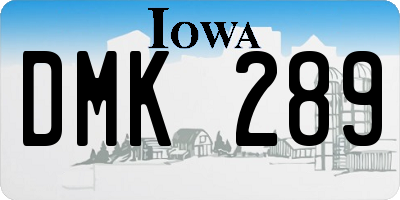 IA license plate DMK289