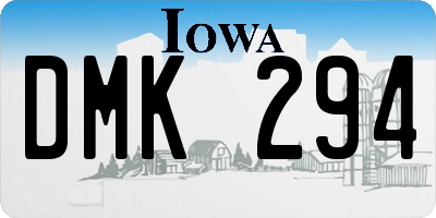 IA license plate DMK294