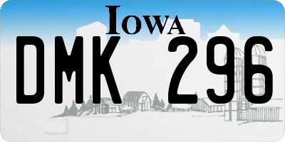 IA license plate DMK296