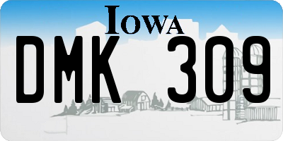 IA license plate DMK309