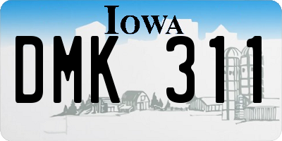 IA license plate DMK311