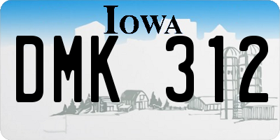 IA license plate DMK312