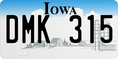 IA license plate DMK315