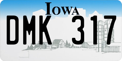 IA license plate DMK317