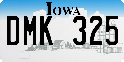 IA license plate DMK325