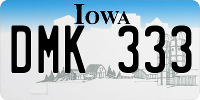 IA license plate DMK333