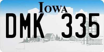 IA license plate DMK335