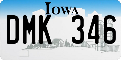 IA license plate DMK346