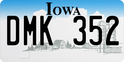 IA license plate DMK352