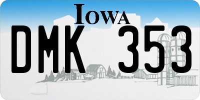 IA license plate DMK353