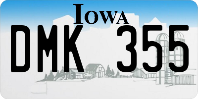 IA license plate DMK355