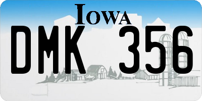 IA license plate DMK356
