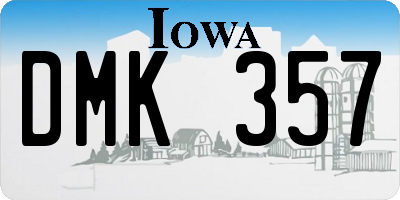 IA license plate DMK357