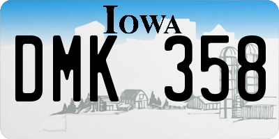 IA license plate DMK358