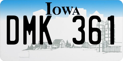 IA license plate DMK361