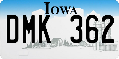 IA license plate DMK362