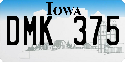 IA license plate DMK375
