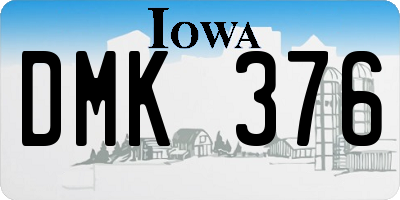 IA license plate DMK376